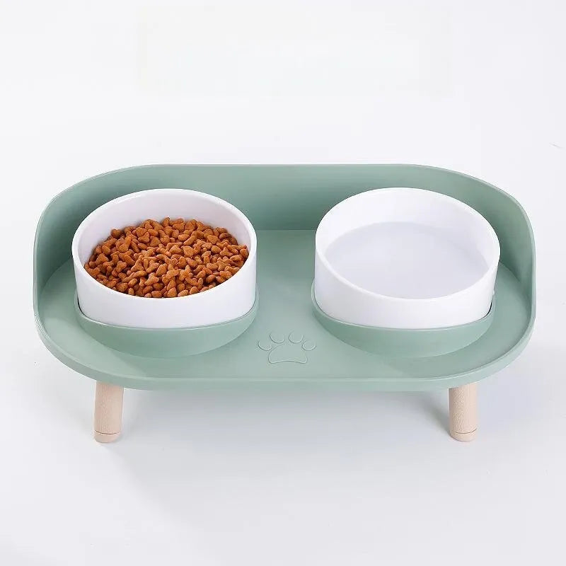 Green Elevated dog bowl