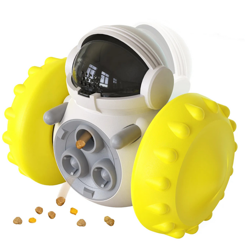 Interactive Dog Treat Dispenser yellow