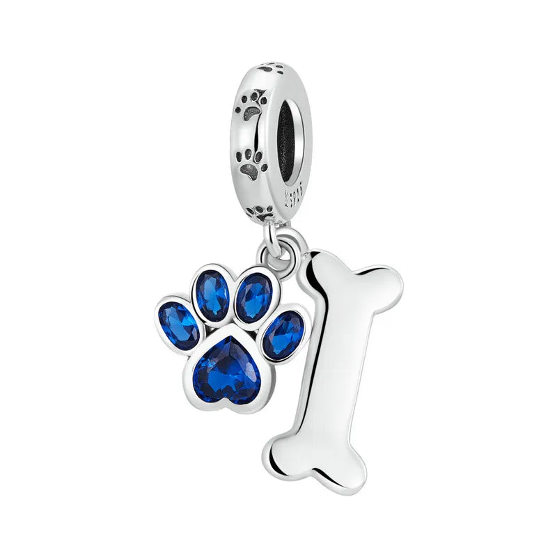 Silver Paw & Bone Charm