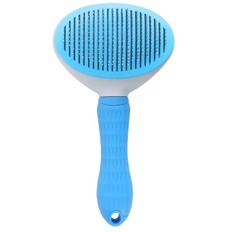 Pet grooming brush removes pesky pet hair but also keeps itself clean effortlessly.