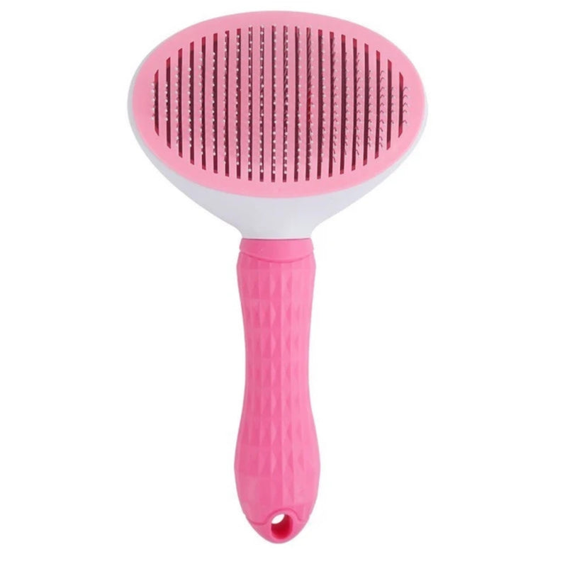 Pet grooming brush removes pesky pet hair but also keeps itself clean effortlessly.