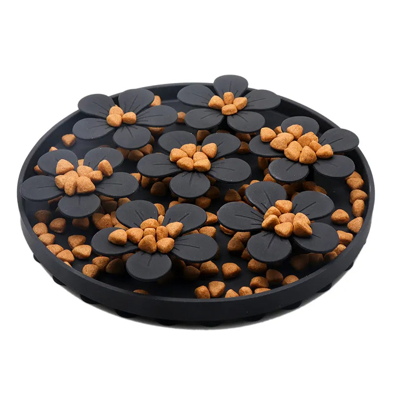 Silicone slow feeder keeps your dog busy turning the meal time more enjoyable.