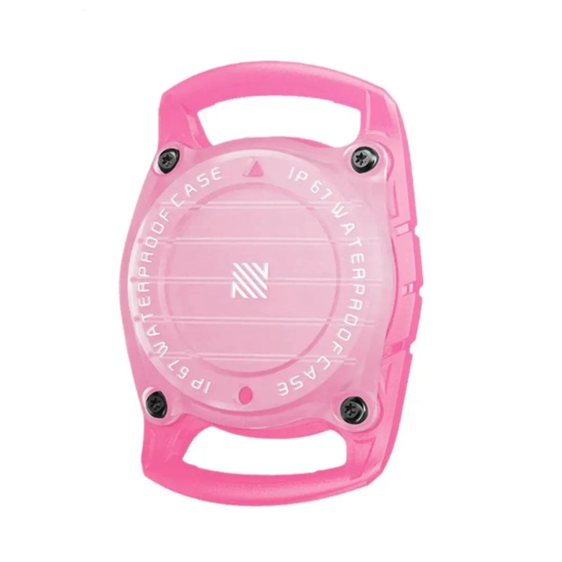 Waterproof AirTag Dog Collar Holder light pink for keeping your dog safe everywhere all the time. 